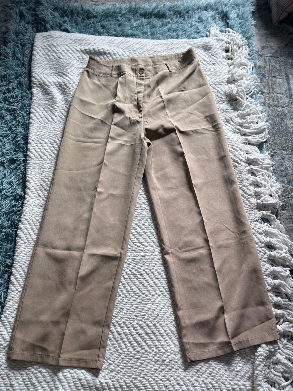 Women's Straight-Leg Dress Trousers in Tan
